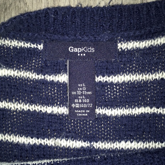 Gap Kids navy blue and white striped sweater - Picture 3 of 3